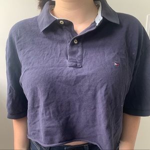 Vintage Cropped Tommy Hilfiger Collared Tee (XL)